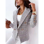 Fashion Printed Plaid Small Suit Jacket Blazers