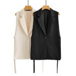 Spring Lace-up Decorative Split Vest Suit Blazers