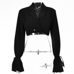French Style Casual Small Suit Women's Clothing Winter Tied Long Sleeves Two-button All-matching Blazers