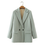 Spring Solid Color Double Breasted Loose-fitting Casual Suit Coat Blazers