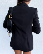 Lapel Button Long Sleeve Suit Women Blazers