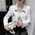 Fall Wear Long Sleeves Small Suit Jacket Embroidered Butterfly Western Style Fashion All-matching Blazers
