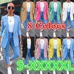 Fashion Polo Collar Cardigan Mid-length Graceful Suit Jacket Women Blazers