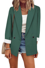 Fashion Solid Color Small Suit Single Long Sleeve Coat Blazers