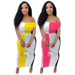 Spring Women's Clothing Personalized Off-neck Sexy Dress Tight Casual Skinny Dresses