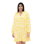 Large Size Women's Loose Fashion Round Neck Shirt Printed Dress Casual Dresses