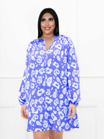 Large Size Women's Loose Fashion Round Neck Shirt Printed Dress Casual Dresses