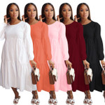 Women's Dress Multi-color Long Sleeve Crew Neck Casual Casual Dresses