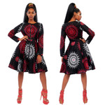 Women's African Ethnic Print Dress Casual Dresses