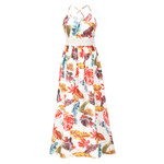 Summer Casual V-neck Suspender Waist Slimming Elegant Printed Dress Casual Dresses