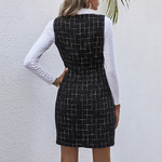 Women's Tweed Breasted Classic Casual Dress