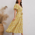 Leisure Style Floral Print Long Dress Casual Dresses
