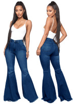 Fashion High Waist All-matching Slim Stretch Denim Bell-bottom Pants Jeans