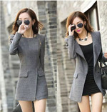 Casual Solid Color Slim-fit Mid-length Crew Neck Coat Trench