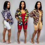 Women's Casual Camouflage Printed Hooded Jacket Coats