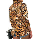 Autumn Leopard Print 3/4 Sleeve Suit Coat A Shop