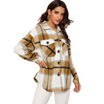 Women's Loose Casual Plaid Shirt With Lapel Blouses