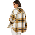 Women's Loose Casual Plaid Shirt With Lapel Blouses
