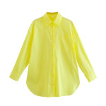 Women's Basic Long-sleeved Shirt With Spring Pockets Blouses