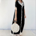 Plus Size Women's Bohemian Tassel Maxi Dress