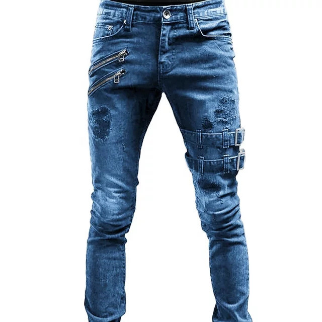 Locomotive Personality Jeans Stretch Feet Pants