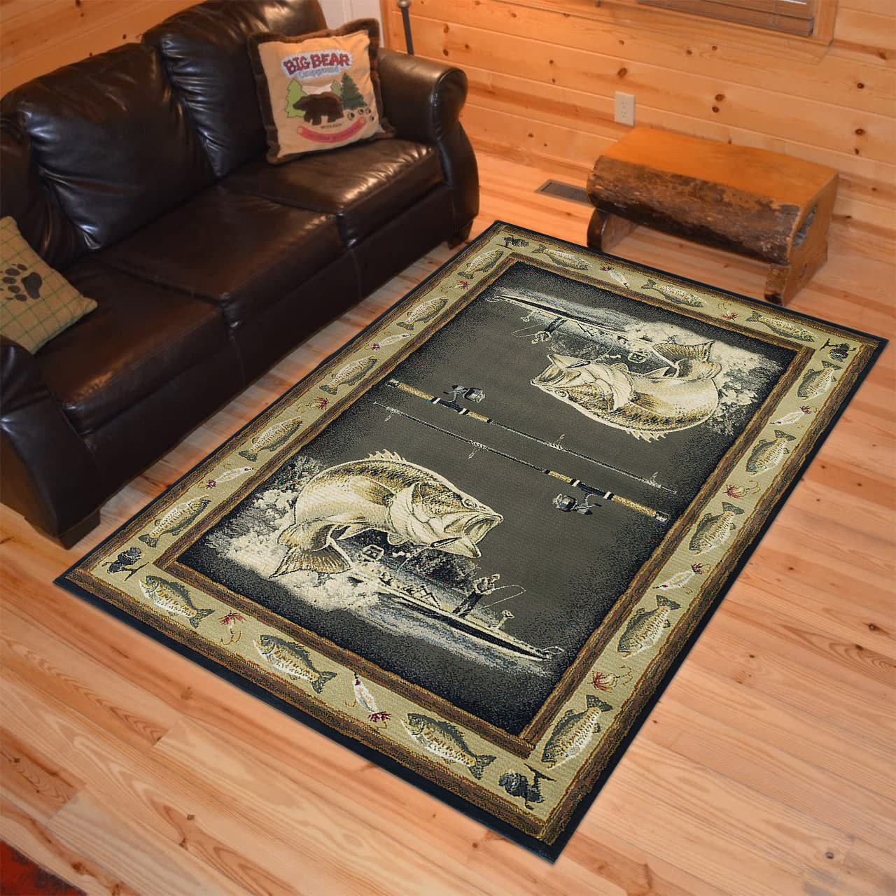 Rugs in Living Room and Bedroom - Fishing rug carpet rustic style rug living room rug home decor