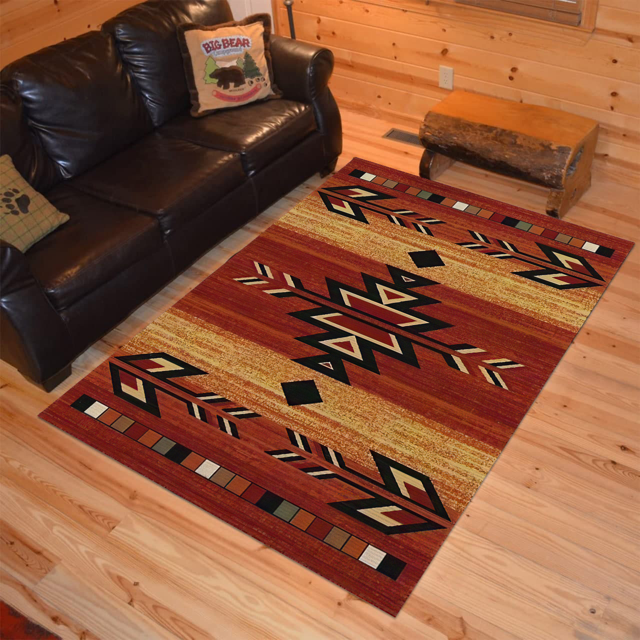 Rugs in Living Room and Bedroom - Southwestern apache lodge claret black rug southwest area rug native american style home decor carpet