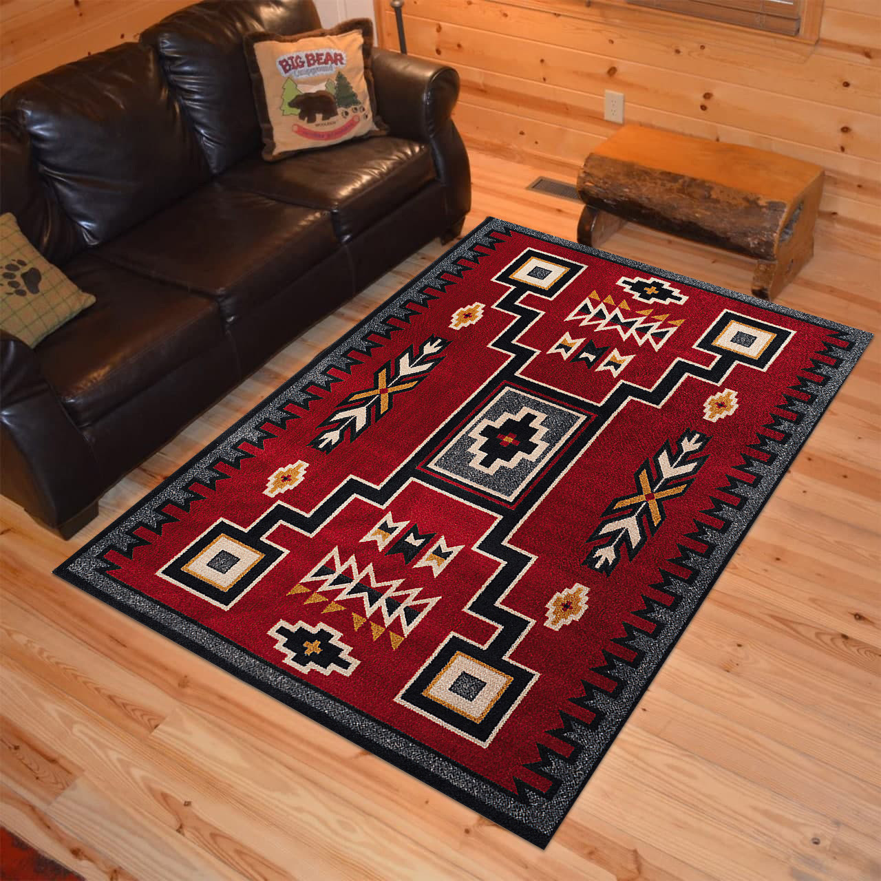 5240 Southwestern Native American Theme Living Room Rugs 5'2''x7'3'' RED