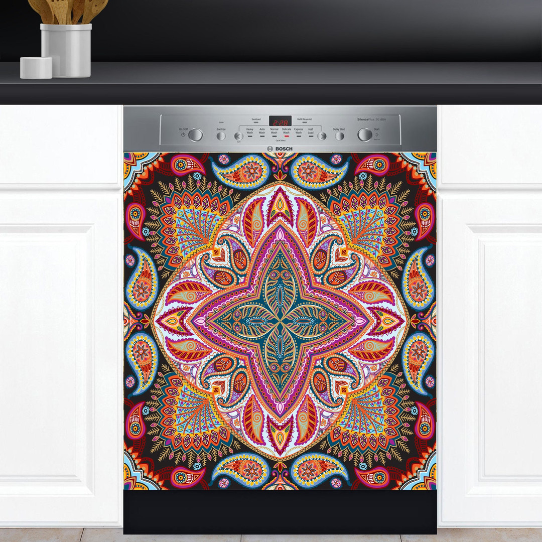 Paisley Floral Home Sweet Home Dishwasher Magnet Magnetic Cover Kitchen Decor 