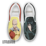 Saitama x Fubuki Shoes Custom One Punch Man Anime Classic Slip-On Sneakers - LittleOwh - 1