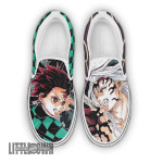 KNY Tanjiro vs Muzan Shoes Custom Anime Classic Slip-On Sneakers - LittleOwh - 1