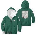 Training Corps Hoodie Custom AOT Scout Green Anime Cosplay Costume - LittleOwh - 1