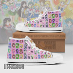 Sailor Moon High Top Canvas Shoes Custom Cute Chibi Face Anime Sneakers - LittleOwh - 1