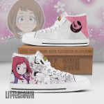 Ochako Uraraka High Top Canvas Shoes Custom My Hero Academia Anime Mixed Manga Style - LittleOwh - 1