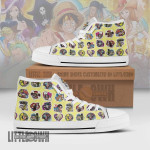 1Piece High Top Canvas Shoes Custom Cute Chibi Face Anime Sneakers - LittleOwh - 1