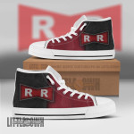 Red Ribbon Army High Top Sneakers Custom Dragon Ball Anime Canvas Shoes - LittleOwh - 1