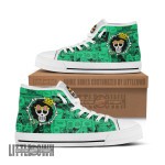 Soul King Brook Jolly Roger High Top Canvas Shoes 1Piece Anime Mixed Manga Style - LittleOwh - 1