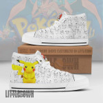 Pikachu High Top Canvas Shoes Custom Pokemon Anime Sneakers - LittleOwh - 1