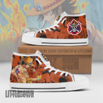 Portgas D. Ace High Top Shoes Custom 1Piece Anime Canvas Sneakers - LittleOwh - 1