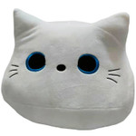 16 Inch Cute White Cat Plush Pillow