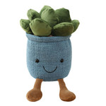 10 Inch / 14 Inch Cute Blue Simulation Succulents Smiley Plush Toy