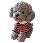 9 Inch Cute Gray Teddy Wearing Striped Clothes Plush Toy