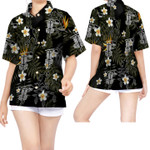Disc Golf Tropical Flowers Women Hawaiian Shirt For Disc Golfers