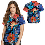 Jiu Jitsu Tropical Leaves Women Hawaiian Shirt For BJJ Lovers In Daily Life