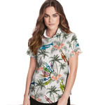 Trumpet Coconut Tree Hibiscus Women Hawaiian Shirt For Trumpeters This Summer