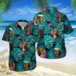 Dachshund And Santa Surfing Men Hawaiian Shirt For Omeone Who Loves Dachshund On Christmas Time - Gift For Dachshund Dog Lovers