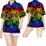 LGBT Neon Rainbow Color Pride Month Women Hawaiian Shirt