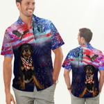 Rottweiler Fireworks American Independence Day Men Hawaiian Shirt - Gift For Rottweiler Dog Lovers