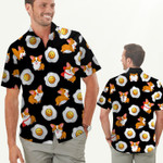 Corgi Cute Eggs Tropical Men Hawaiian Shirt For Dog Lovers In Summer - Gift For Corgi Dog Lovers