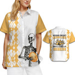 Weekend Forecast Bowling With A Chance Of Drinking Skeleton Women Hawaiian Shirt For Sport And Beer Lovers - Gift For Bowling Players